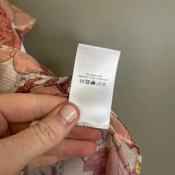 VERONICA BEARD Dali Top Floral Silk Sz 6 Pink Metallic Tie Neck Sleeveless Bouse - Picture 14 of 14